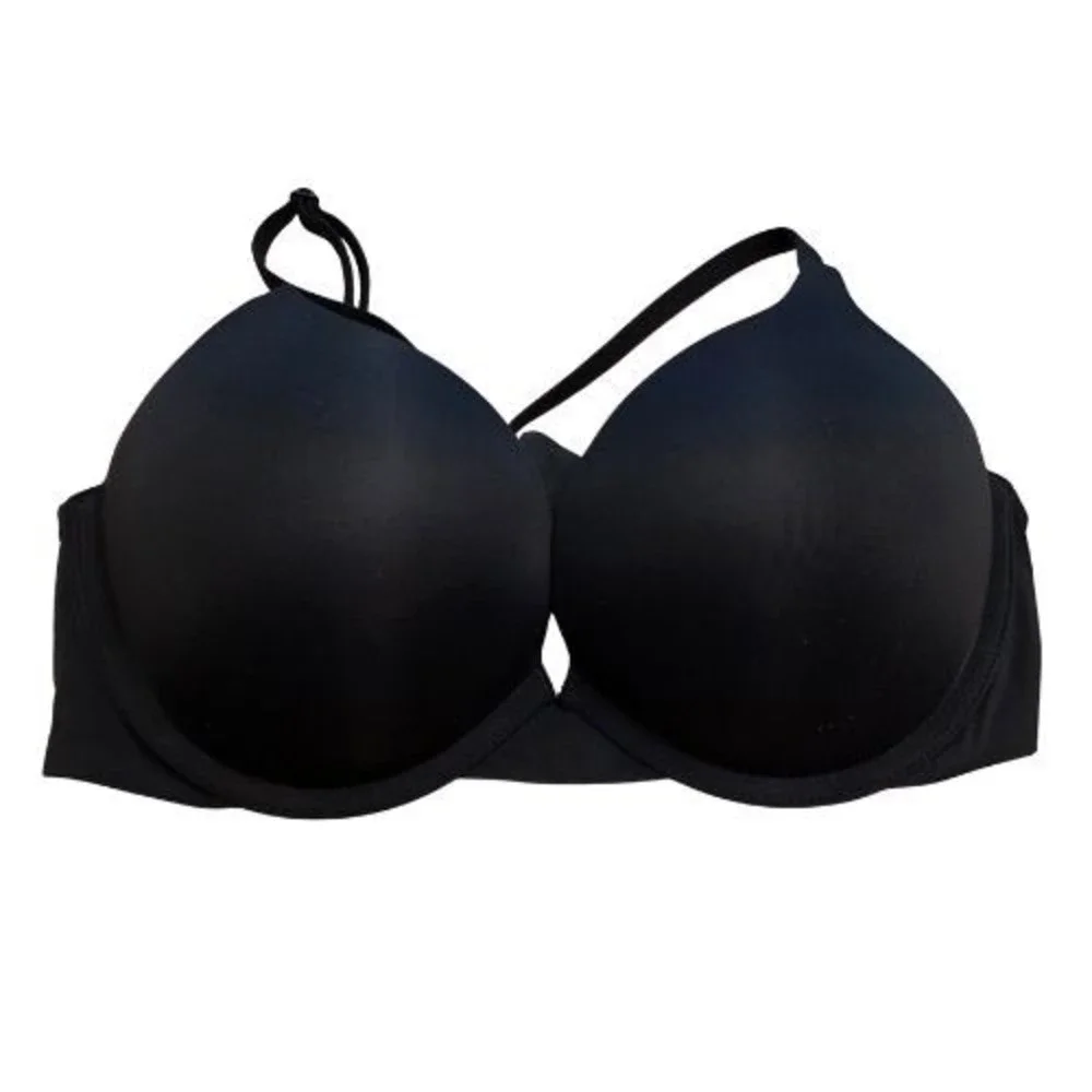 Victoria's Secret‎ 34D Padded Push up Bra Smooth Molded Cups Black Underwire
